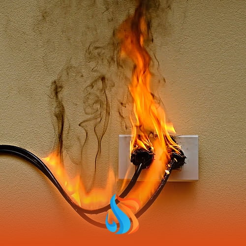 علت آتش گرفتن سیم برق